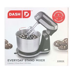 Dash Everyday Electric Stand Mixer, 6-Speed, 3-Quart Bowl, Black
